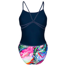 Load image into Gallery viewer, arena-womens-allover-lace-back-one-piece-swimsuit-navy-multi-005069-750-ontario-swim-hub-4