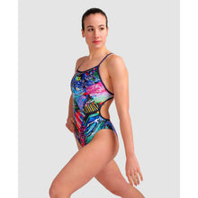 Load image into Gallery viewer, arena-womens-allover-lace-back-one-piece-swimsuit-navy-multi-005069-750-ontario-swim-hub-7