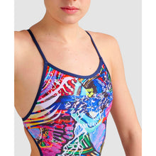 Load image into Gallery viewer, arena-womens-allover-lace-back-one-piece-swimsuit-navy-multi-005069-750-ontario-swim-hub-8