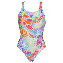 Load image into Gallery viewer, arena-womens-allover-tropical-print-swim-pro-back-one-piece-swimsuit-white-multi-005032-510-ontario-swim-hub-2