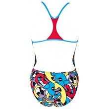 Load image into Gallery viewer, arena-womens-cores-booster-back-one-piece-red-tangerine-multi-back