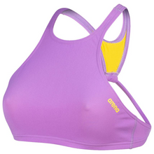 Load image into Gallery viewer, arena-womens-crop-think-bikini-top-lavanda-yellow-star-006465-930-ontario-swim-hub-1