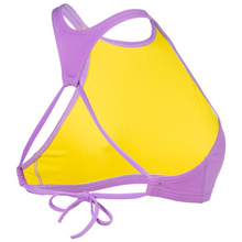 Load image into Gallery viewer, arena-womens-crop-think-bikini-top-lavanda-yellow-star-006465-930-ontario-swim-hub-3