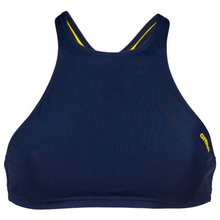 Load image into Gallery viewer, arena-womens-crop-think-bikini-top-navy-yellow-star-006465-730-ontario-swim-hub-2