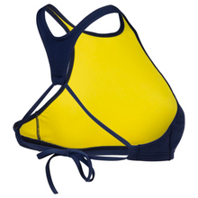Load image into Gallery viewer, arena-womens-crop-think-bikini-top-navy-yellow-star-006465-730-ontario-swim-hub-3