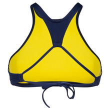 Load image into Gallery viewer, arena-womens-crop-think-bikini-top-navy-yellow-star-006465-730-ontario-swim-hub-4