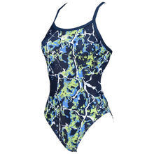 Load image into Gallery viewer, arena-womens-earth-texture-challenge-back-one-piece-swimsuit-navy-soft-green-multi-004613-760-ontario-swim-hub-1