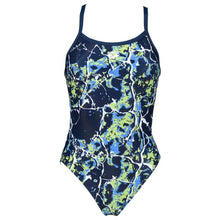 Load image into Gallery viewer, arena-womens-earth-texture-challenge-back-one-piece-swimsuit-navy-soft-green-multi-004613-760-ontario-swim-hub-2