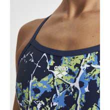 Load image into Gallery viewer, arena-womens-earth-texture-challenge-back-one-piece-swimsuit-navy-soft-green-multi-004613-760-ontario-swim-hub-8