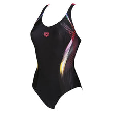Load image into Gallery viewer, ONLY SIZE 32 - WOMEN'S FLUENCY V BACK - BLACK/FLUO RED - OntarioSwimHub