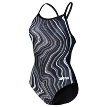 Load image into Gallery viewer, arena-womens-marbled-lightdrop-back-one-piece-swimsuit-black-black-multi-005563-550-ontario-swim-hub-1