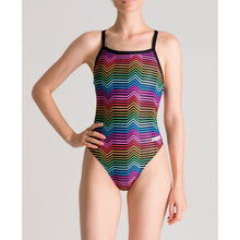 Load image into Gallery viewer, WOMEN'S MULTICOLOUR STRIPES CHALLENGE BACK ONE PIECE