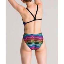 Load image into Gallery viewer, WOMEN'S MULTICOLOUR STRIPES CHALLENGE BACK ONE PIECE