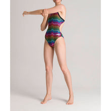 Load image into Gallery viewer, WOMEN'S MULTICOLOUR STRIPES CHALLENGE BACK ONE PIECE