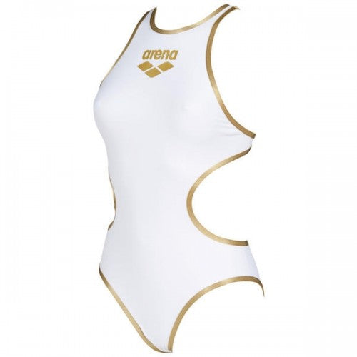 ARENA WOMEN'S ARENA ONE BIG LOGO ONE-PIECE SWIMSUIT - WHITE