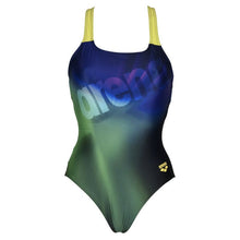 Load image into Gallery viewer, arena-womens-placement-swim-pro-back-one-piece-swimsuit-black-soft-green-multi-005134-560-ontario-swim-hub-2