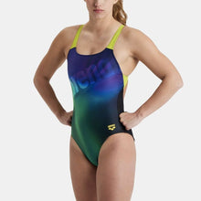 Load image into Gallery viewer, arena-womens-placement-swim-pro-back-one-piece-swimsuit-black-soft-green-multi-005134-560-ontario-swim-hub-5
