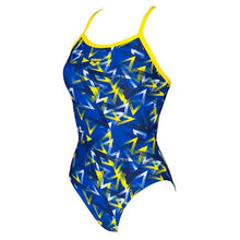 Load image into Gallery viewer, ONLY SIZE 24 - WOMEN'S POWER TRIANGLE LIGHT DROP - NEON BLUE - OntarioSwimHub