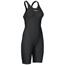 Load image into Gallery viewer, arena Race Suit for Women in Black - Women’s Powerskin ST 2.0 Full Body Short Leg Open Back Kneeskin front right