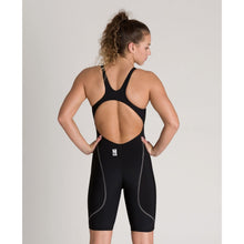 Load image into Gallery viewer, arena Race Suit for Women in Black - Women’s Powerskin ST 2.0 Full Body Short Leg Open Back Kneeskin model back