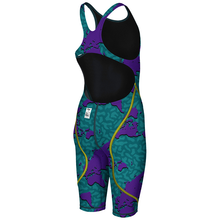 Load image into Gallery viewer, WOMEN'S POWERSKIN ST 2.0 FBSLOB back right LIMITED EDITION - PURPLE MAP - OntarioSwimHub