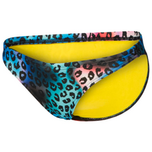 Load image into Gallery viewer, arena-womens-real-brief-bikini-bottom-neon-blue-multi-yellow-star-006469-830-ontario-swim-hub-1