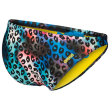 Load image into Gallery viewer, arena-womens-real-brief-bikini-bottom-neon-blue-multi-yellow-star-006469-830-ontario-swim-hub-3
