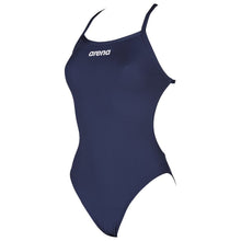 Load image into Gallery viewer, arena-womens-solid-light-tech-high-leg-one-piece-swimsuit-navy-white-2a593-75-ontario-swim-hub-1