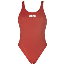 Load image into Gallery viewer, arena-womens-solid-swim-tech-high-one-piece-swimsuit-red-white-2a241-45-ontario-swim-hub-2