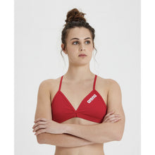 Load image into Gallery viewer, WOMEN'S SOLID TIE BACK BIKINI TOP - RED