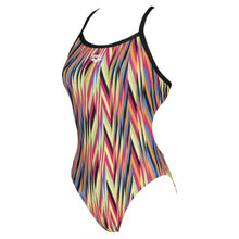 Load image into Gallery viewer, arena-womens-speed-stripes-challenge-back-one-piece-swimsuit-black-multi-orange-003480-505-ontario-swim-hub-1
