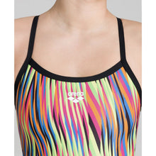 Load image into Gallery viewer, arena-womens-speed-stripes-challenge-back-one-piece-swimsuit-black-multi-orange-003480-505-ontario-swim-hub-6