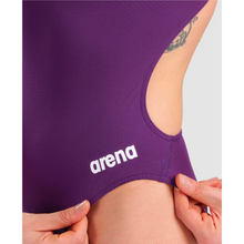 Load image into Gallery viewer,      arena-womens-team-swimsuit-challenge-solid-plum-white-004766-911-ontario-swim-hub-8