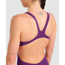 Load image into Gallery viewer, arena-womens-team-swimsuit-swim-tech-solid-plum-white-004763-911-ontario-swim-hub-9