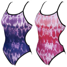 Load image into Gallery viewer, arena-womens-tiedye-stripes-reversible-challenge-back-one-piece-swimsuit-freak-rose-reflexion-multi-004379-900-ontario-swim-hub-1