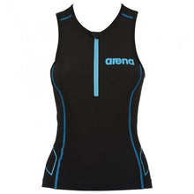 Load image into Gallery viewer, WOMEN'S TRIATHLON TOP ST - BLACK/TURQUOISE