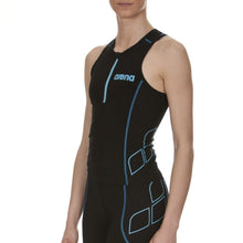 Load image into Gallery viewer, WOMEN'S TRIATHLON TOP ST - BLACK/TURQUOISE