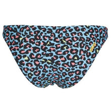 Load image into Gallery viewer, WOMEN'S UNIQUE BRIEF BIKINI BOTTOM - TURQUOISE/MULTI BLACK