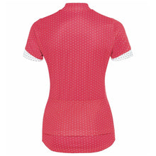 Load image into Gallery viewer, WOMEN'S ESSENTIAL STAND-UP COLLAR S/S FULL ZIP PRINT JERSEY