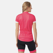 Load image into Gallery viewer, WOMEN'S ESSENTIAL STAND-UP COLLAR S/S FULL ZIP PRINT JERSEY