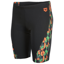 Load image into Gallery viewer, arena-boys-swim-jammer-print-black-orange-multi-010753-530-ontario-swim-hub-1
