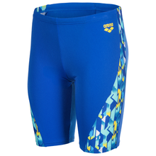 Load image into Gallery viewer, arena-boys-swim-jammer-print-neon-blue-yellow-010753-850-ontario-swim-hub-1
