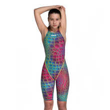 Load image into Gallery viewer,     arena-caimano-special-edition-girls-racing-suit-powerskin-st-next-aurora-caimano-006350-303-ontario-swim-hub-1

