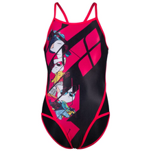 Load image into Gallery viewer, arena-girls-arena-cats-swimsuit-superfly-back-black-freak-rose-004682-550-ontario-swim-hub-1
