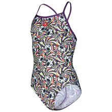 Load image into Gallery viewer, arena-girls-fun-skulls-lightdrop-back-swimsuit-multi-black-plum-010284-590-ontario-swim-hub-1
