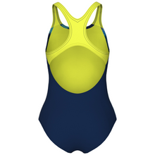 Load image into Gallery viewer, arena-girls-light-tricks-swimsuit-swim-pro-back-navy-soft-green-multi-008309-760-ontario-swim-hub-3
