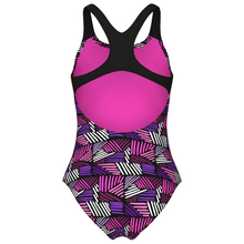 Load image into Gallery viewer, One-piece swimsuit with geometric pattern on a white background
