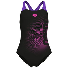 Load image into Gallery viewer, arena-girls-swimsuit-dim-lights-swim-pro-back-black-violet-008104-509-ontario-swim-hub-2
