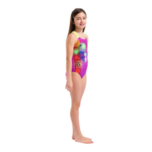 Load image into Gallery viewer, arena-girls-swimsuit-dots-swim-pro-back-very-fuchsia-artic-lime-010745-960-ontario-swim-hub-7
