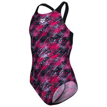 Load image into Gallery viewer, arena-girls-swimsuit-draft-v-back-black-multi-black-010746-590-ontario-swim-hub-1
